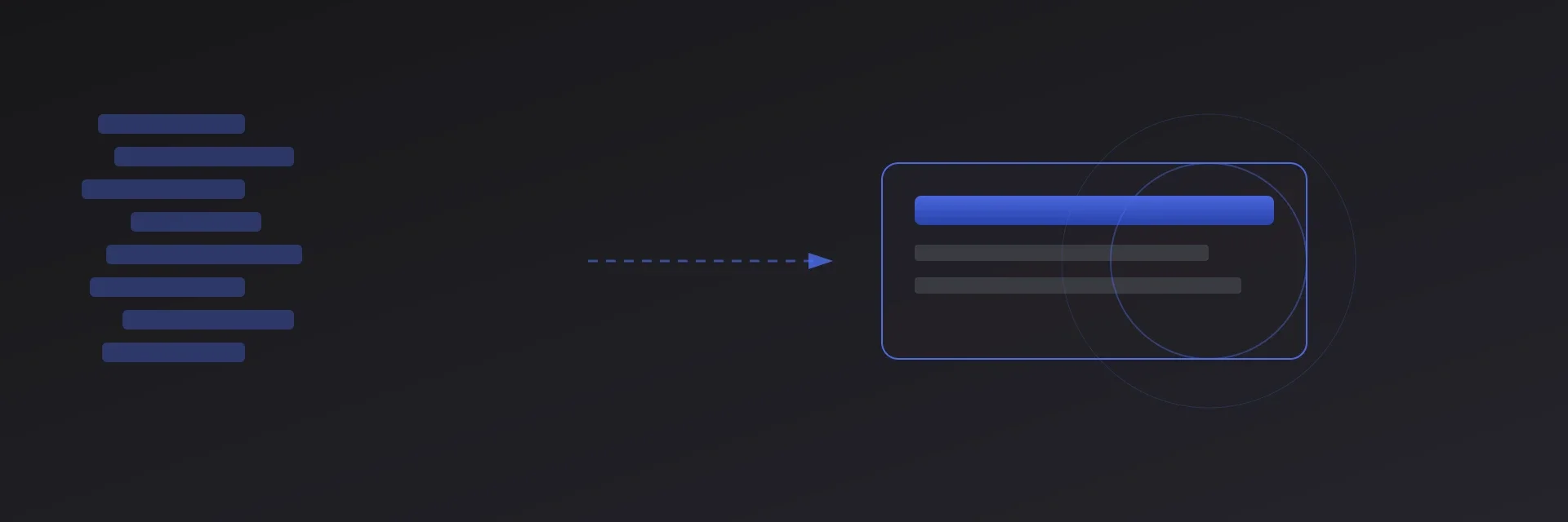 Abstract hero: stacked saves versus a surfaced reading card on a dark background