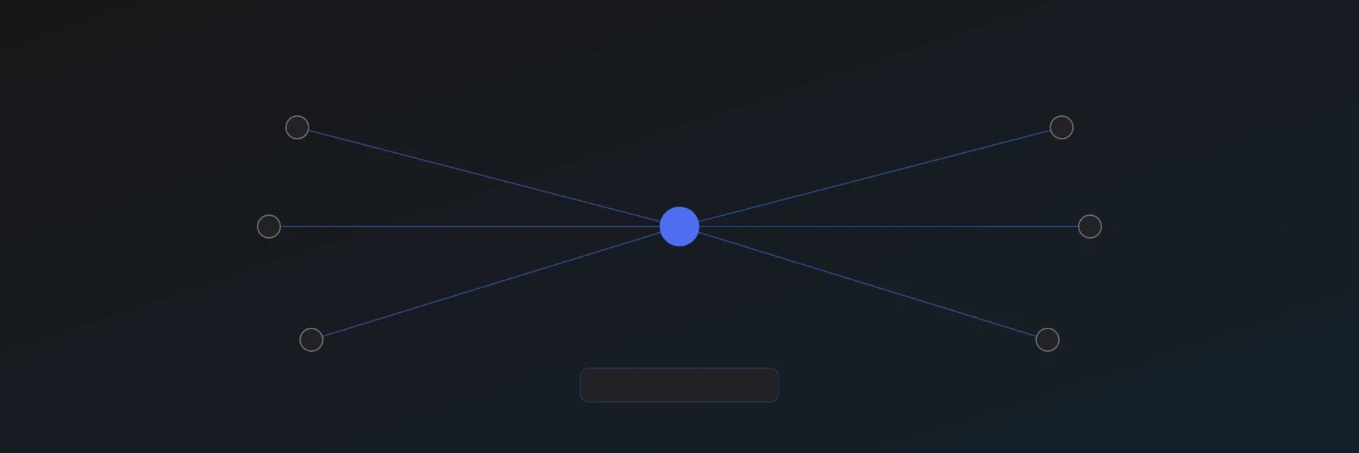 Abstract hero: hub-and-spoke share paths converging on one destination
